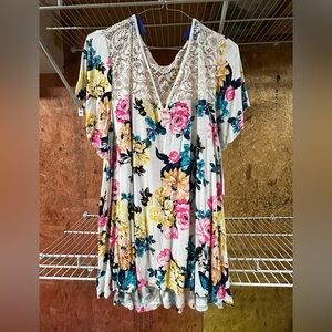 Floral Lace Accent Super Soft Tee